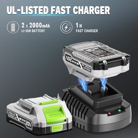 ALDIPRO 20V Cordless String Trimmer with Auto-Feed - 3 in 1 Electric Weed Wacker with 2.0Ah Battery & Fast Charger, Lightweight Grass Trimmer for Lawn Edging, Garden, Yard