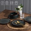 E-far Stoneware Dinnerware Sets, 18-Pieces Modern Plates and Bowls Sets,