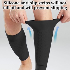 Shin Defender,Football Shin Guards,Shindefender Shin Guards Kids,Shin Defenders with Honeycomb Compression Sleeve,Shin Splints,for Kids,Boys,Teens and Adults Protective Equipment(Size L)