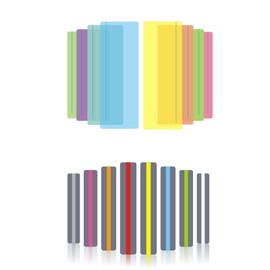 Wmzjnljy 16pcs Guided Reading Highlight Strips with Rulers, Overlay Colored Overlays Highlight Bookmark Read Strips for Dyslexia, ADHD and to Reduce Stress(M16-16)