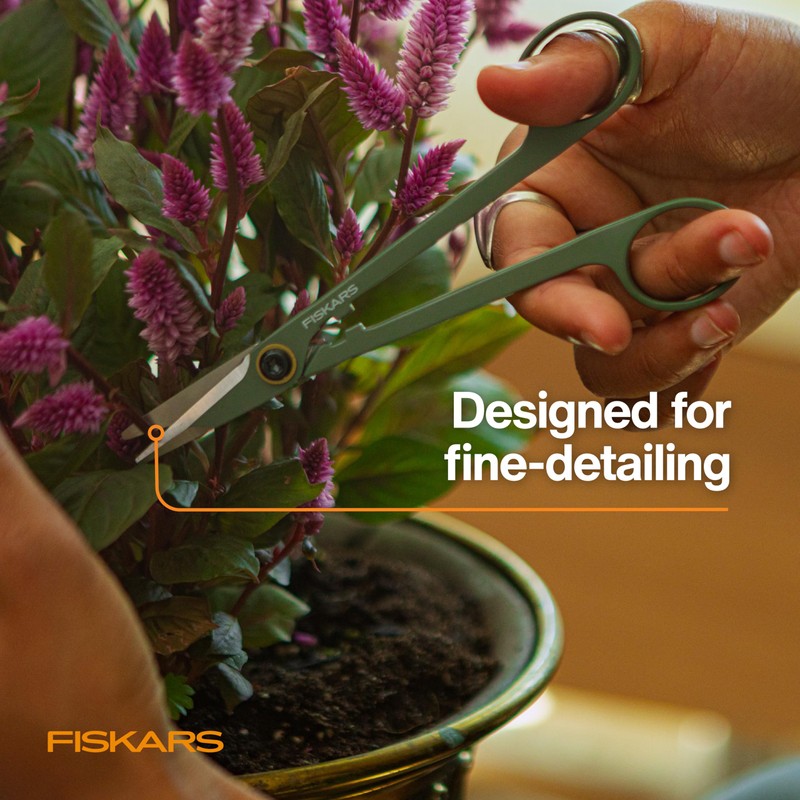 Fiskars Plant Detailer Snips & Holder, Precision Indoor Gardening Tool