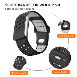 Y-Kocos Sport Bicep Band Compatible with Whoop 5.0 One and Peak, Soft Adjustable Silicone Waterproof Breathable Replacement Wristbands for Whoop 5.0 Accessory for Health & Fitness Wearable