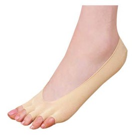 Goodman Deo Zero 5 Toe Inner Socks, 3 Pairs, Beige, Antibacterial and Deodorizing Material, Sarasara Toes