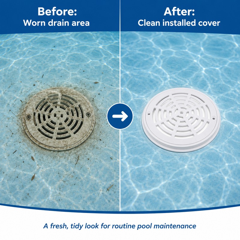 8-Inch Pool Main Drain Cover for In-Ground Pools – ABS