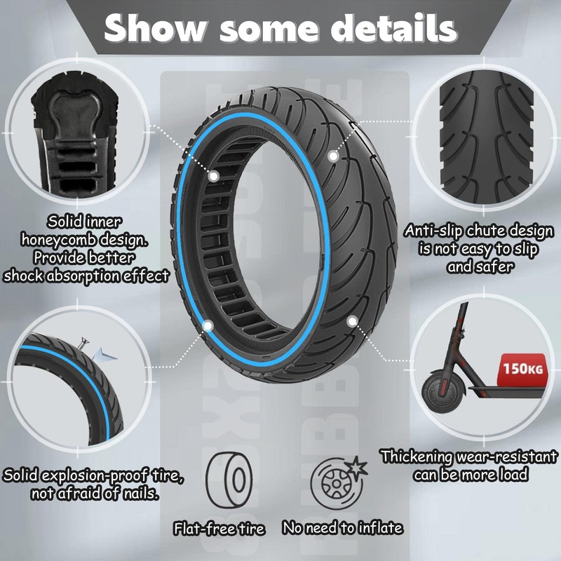 Felixstory 8.5x2.0 Solid Tire, 50/75-6.1 8 1/2x2 Replacement Tire, 8.5