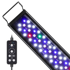 hygger 14W 24/7 Lighting Aquarium LED Light, Sunrise-Daylight-Moonlight and DIY Mode, Adjustable Timer/Brightness/Color Full Spectrum Aquarium Light with Extendable Bracket for 12-18 Inch Fish Tank