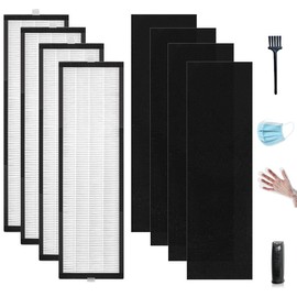 For TF60 TF60-Pure T500 Filter Replacement True HEPA Filter Carbon for Breathe Smart Tower Air Purifier (Includes 4 Hepa & 4 Carbon Filters)