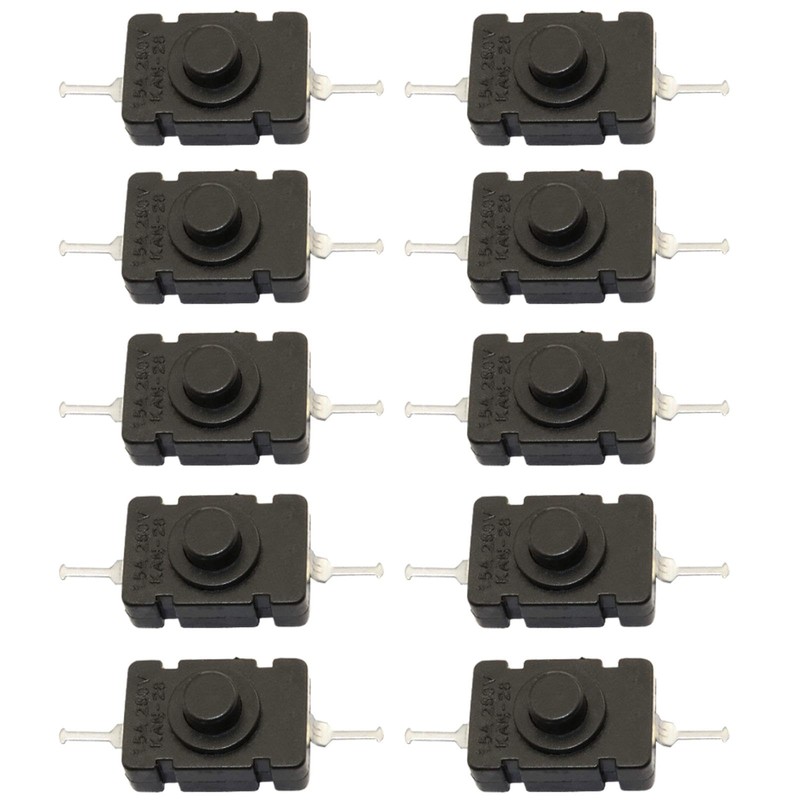 Pack of 20 Self-Locking Push Button Switches, KAN-28 ON-Off Mini