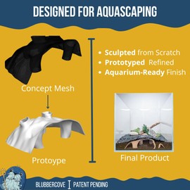 BlubberCove Aquarium Cave Hideaway – Natural Fish Tank Decoration & Shrimp/Betta Shelter – Smooth 200 mm Aquascape Ornament for Cory, Pleco, Axolotl, Nano Tanks (Black)