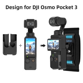 SUREWO Osmo Pocket 3 Backpack Mount, Bag Belt Shoulder Strap Mount with Extended Border Compatible with DJI Osmo Pocket 3