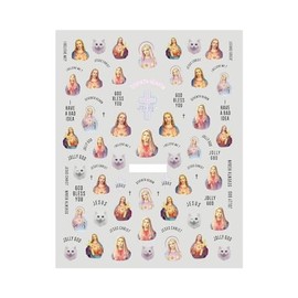 Generic God Christ Jesus Nail Sticker Cross Love in God We Trust Nail Art Decals 034 Nail Wraps Art Stickers Manicure Supplies for Women for Home Nails Full Long Lasting Easy Apply and Remove