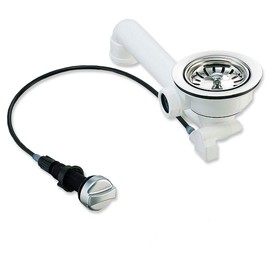 Sink Drain Strainer Basket Valve 3 1/2 Inch Diameter 114 mm with Rope Rotary Actuator Rotary Extractor