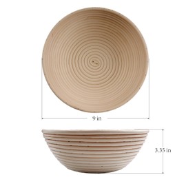 Crystal Lemon Banneton Basket – 9-Inch Sourdough Banneton Bread Proofing Basket with Liner, Ideal Bread Making Tool for Artisans