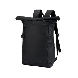 Waterfly Roll Top Backpack Rucksack: 30L Bagpack Waterproof Daypack for Men Women Rolltop Laptop Daysack with Multiple Compartments for School Commuting Travel, Black