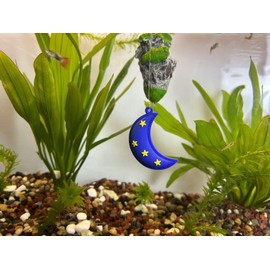MWYZGmold Floating Fish Tank Decoration, Cute Aquarium Decoration, Fish Tank Accessorie, Safe Fish Toy for Betta Cichlid Goldfish Shrimps Hermit Crabs (Blue Moon)