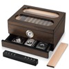 COOL KNIGHT Cigar Humidor with Front Hygrometer, Cigar Humidifier and
