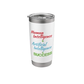 Human Intelligence and Artificial Intelligence success Nerds Stainless Steel Insulated Tumbler