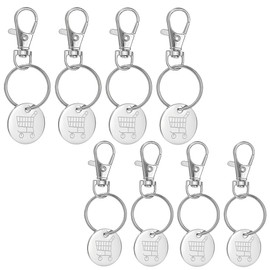 Vayfoni 8 Pack Trolley Token Keyring Set - Shopping Trolley Coin Replacements for Pound Coin Slots - Reusable Metal Trolly Coin UK Keychain for Supermarket Use