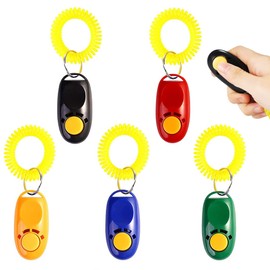 IRYNA 5 Pack Clickers for Dog Training, Practical Dog Clicker Training, Pet Training Clickers Tool, Colorful Dog Clickers Button Training Clickers Dog Whistles with Comfortable Wrist Strap