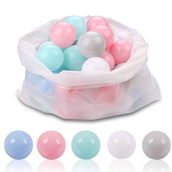 LANGXUN Ball Pit Balls for Kids - Plastic Toy Balls for Kids - Ideal Baby or Toddler Ball Pit, Ball Pit Play Tent, Baby Pool Water Toys , Kiddie Pool, Party Decoration, Photo Booth Props, 50 Balls