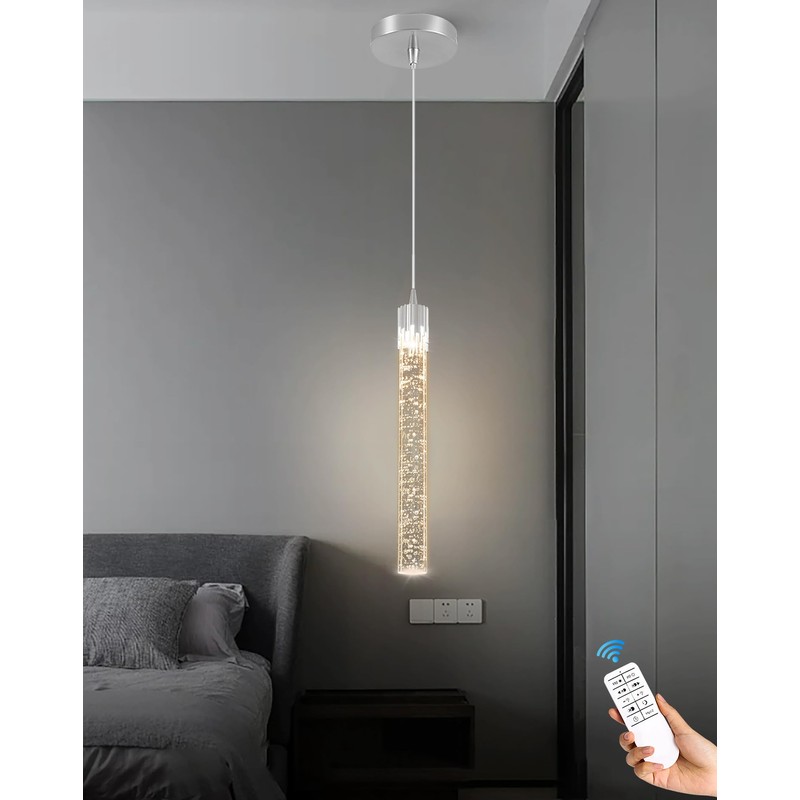 ykolupty Mini 1 Light Chrome Crystal Pendant Lights,Modern Led Kitchen