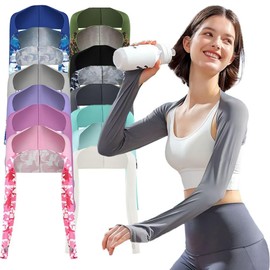 Eukkis 99% UV Protection Cooling Arm Cover, Unisex, Stretchy, Bolero Type, UPF 50+, Sports Arm Sleeve with Finger Holes, Sweat Absorbent, Quick Drying, Outdoor Activities, Spring and Summer UV