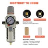 RIH Pneumatics 1/2"NPT Air Filter Pressure Regulator Combo Piggyback, 5