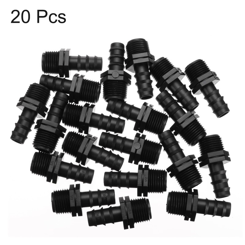 sourcing map Barb Drip Pipe Connector 1/2 BSPT Male Thread