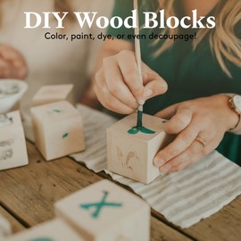 DIY Wood Cubes 4-inch, Pack of 2 Large Blank Wooden Blocks for Crafts, STEM, Building, Monitor Riser, Photo Cube Craft, and Home Decor, by Woodpeckers