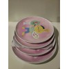 Set of 4 Bunny Painting Pink Melamine Plastic 10" Plates