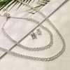 HAXIYA Tennis Necklace Set for Women Crystal Bracelet Diamond Earrings