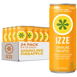 IZZE IZZE Sparkling Juice Beverage Blend, Pineapple, No Sugar Added, 8.4 FL OZ, 24 Cans