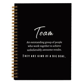 hold fizz Team Appreciation Gifts for Employees - Thank You Gifts for Coworkers Employees,Teamwork Gifts, Black Hardcover Spiral Notebook 5.5x8.3