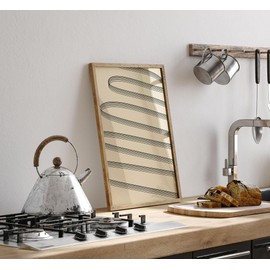 Lithobee - Abstract Line Ribbon - Printed Wall Art Design in Sizes A2, A3 & A4 Framed in a Stylish Quality Coloured Frame or Unframed (A4 Unframed)