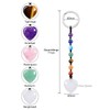 JSDDE Chakra Beads Keyring with Heart Pendant, Gemstones Heart Key