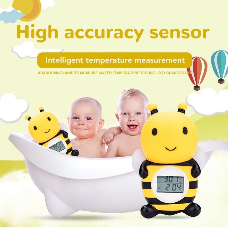 Baby Bath Thermometer Bee Shaped Alarm Function Infant Bath Safety