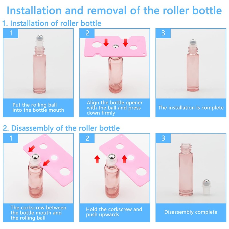 14 Pieces 10m Gold Essential Oil Roller Bottles Set with