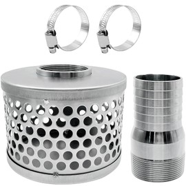 BITOTU Round Hole Suction Strainers Hose Clamps and Combination Hose connector Set for Pump, Plated Steel(1.5inch set)