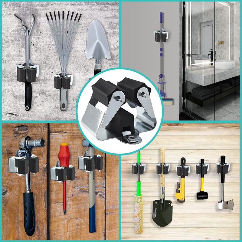3-H Mop and Broom Holder Wall Mount, Broom Holder Wall