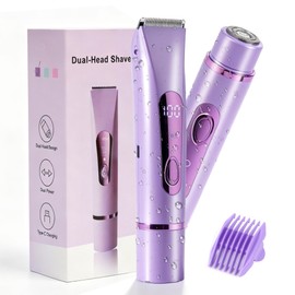 2-in-1 Bikini Trimmer for Women, Electric Razor, Waterproof Bikini Shaver