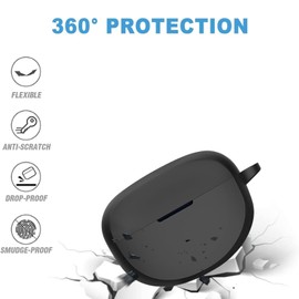 TSVSXS Silicone Case Compatible with Bose Ultra Open Earbuds with Keychain, Soft Protective Accessories for Bose Open Ear Wireless Earbuds Cover for Man Women, Black