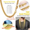 PROSTEEL Flat Gold Box Chain Necklaces Men Stainless Steel Hippie