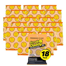Scrub Daddy Scour Daddy XL - Large Heavy Duty Sponge & Non Scratch Scouring Pad - 18 Pack of Bulk Sponges & Commercial Cleaning Supplies - Durable & Odor Resistant (18 Count)
