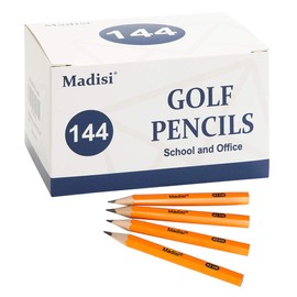 Madisi Golf #2 HB Half Pencils, 3.5" Mini Pre-Sharpened, 144 Count