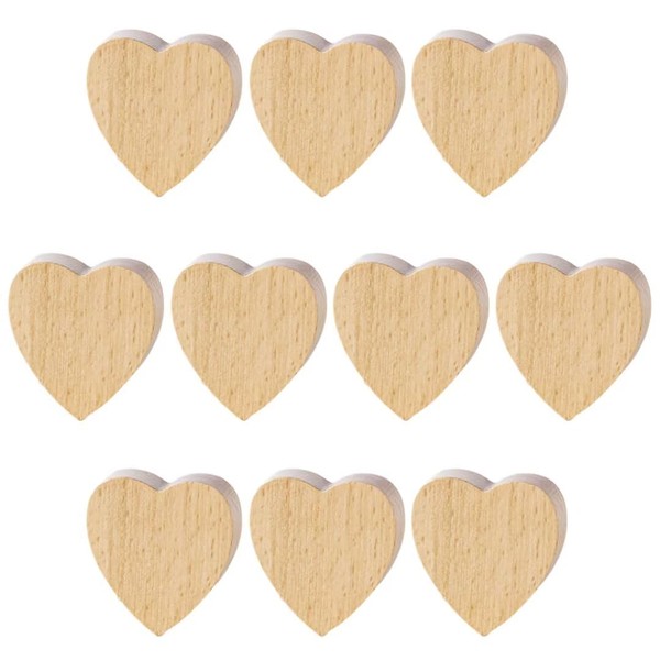 Set di 10 maniglie creative in legno a forma di cuore per guardaroba, appendiabiti in legno, per ante di armadietti, comò, cassettiere, mobili