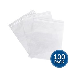 Packsys Bolsas de Plástico Transparente con Zipper Cierre Hermético Resellable Para Almacenamiento de Productos y Alimentos Sandwiches. Bolsa tipo Ziploc 100 piezas de 20 cm x 25 cm.
