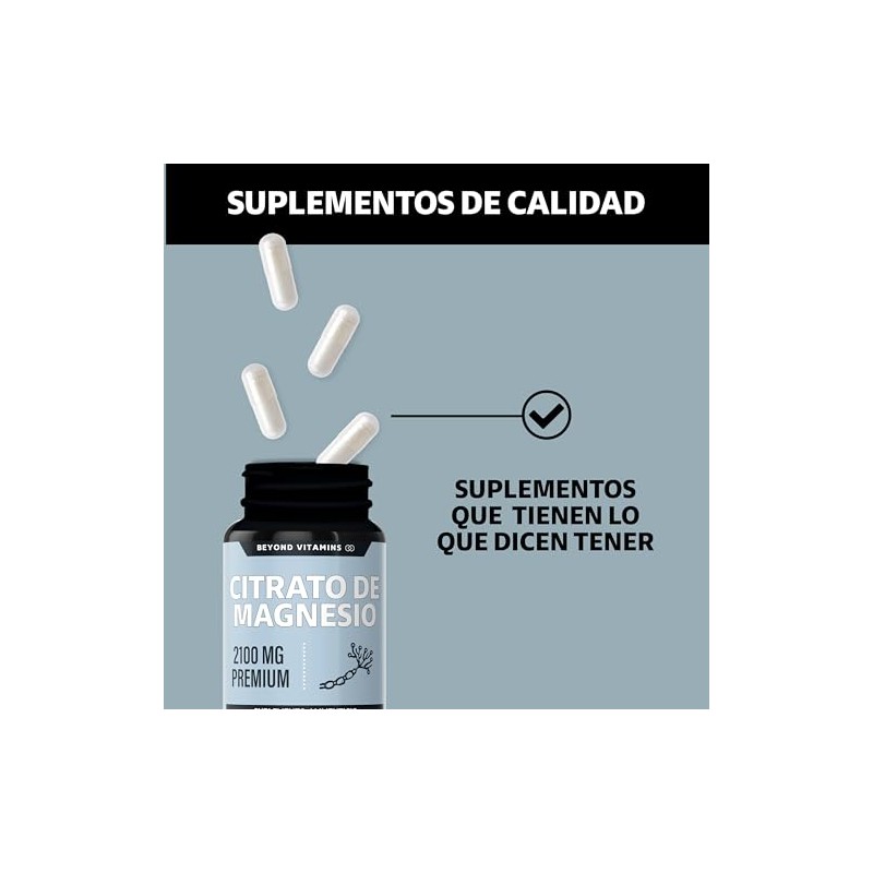 Beyond Vitamins Citrato de Magnesio 2100mg Citrato de Magnesio sin