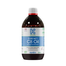 SynBio Keto Plan - Pure MCT C8 Oil [Palm Oil Free] | 99% Pure C8 | Vegan | Halal | Gluten Free | Supports Keto Nutrition & Fasting | Sustainably Sourced Coconut (250ml)