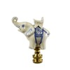Blue and White Elephant Lamp Finial Porcelain 2.5" h