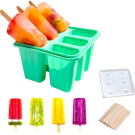 6-Cavities Silicone Popsicles Mold with 20 Sticks, Silicone Ice Pop Mold For Snacks Popsicle Yogurt Sticks Juice Ice Candy Pops Make